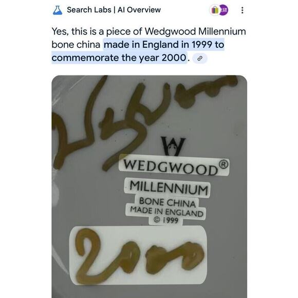 Wedgwood Celebration of the Millennium Bone China Pair Cups/Saucers Original Box - Picture 11 of 12